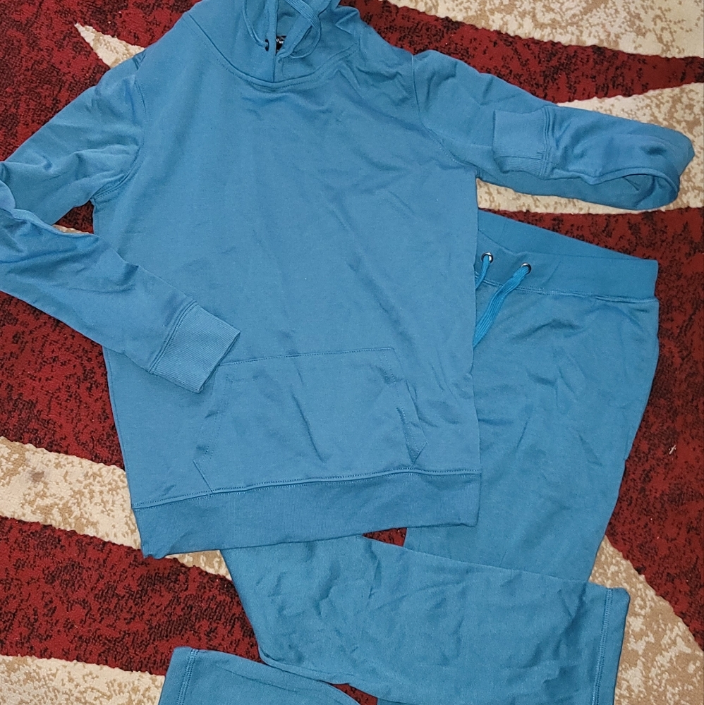 Teal female sweat suit